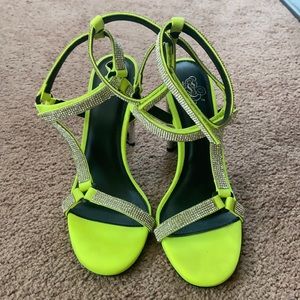Lime Green Strappy Heels